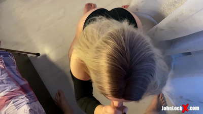 Redhead Сосатын Дик және ебля, алу кончают оның жопы